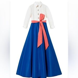 Carolina Herrera Panelled Bow-Detail Shirt Gown ** NWT**